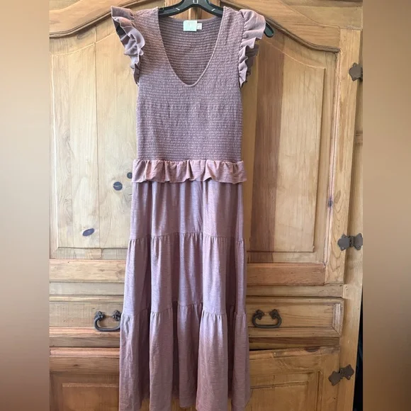 Nation LTD - Fabienne Fused Ruffle Dress in Mojave Sz:Small - Picture 8 of 14